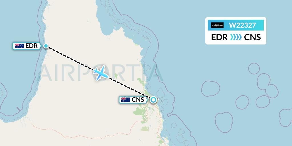 W22327 Flex Flight Flight Map: Australia to Cairns