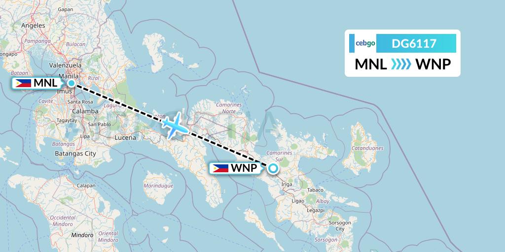 DG6117 Cebgo Flight Map: Manila to Naga