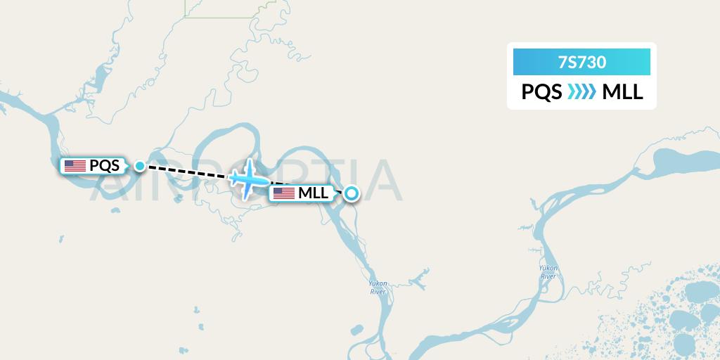 7S730 Ryan Air (USA) Flight Map: Pilot Station to Marshall