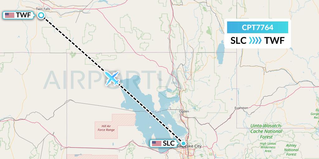 CPT7764 Corporate Air Flight Map: Salt Lake City to Twin Falls