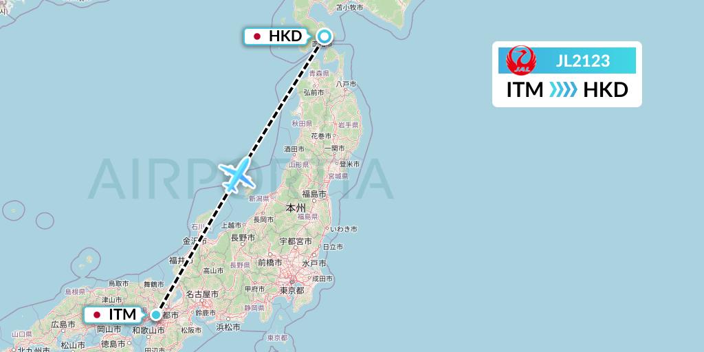 JL2123 Flight Status Japan Airlines Osaka to Hakodate (JAL2123)