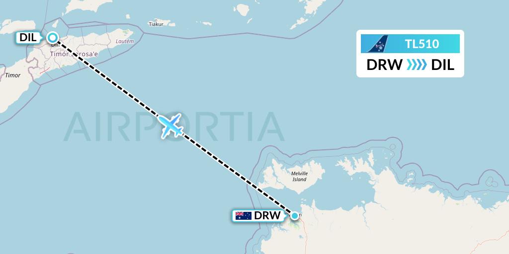 TL510 Airnorth Flight Map: Darwin to Dili