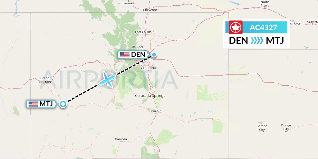 AC4327 Air Canada Flight Map: Denver to Montrose