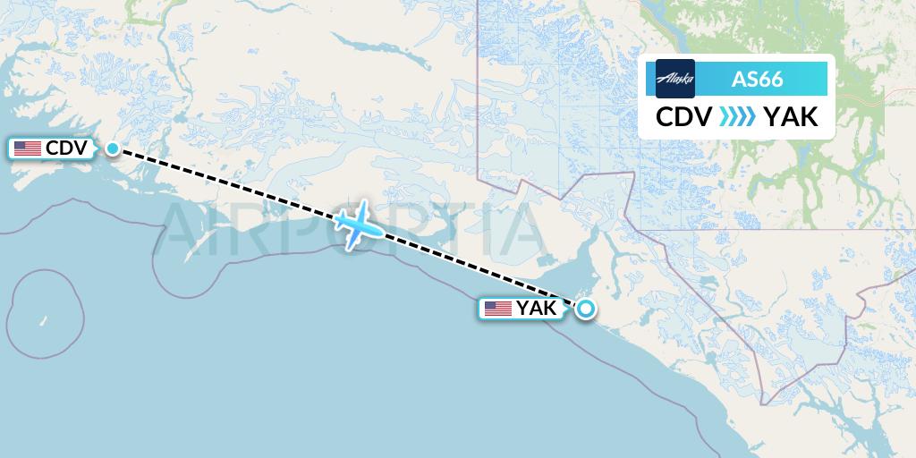 AS66 Flight Status Alaska Airlines Cordova to Yakutat (ASA66)