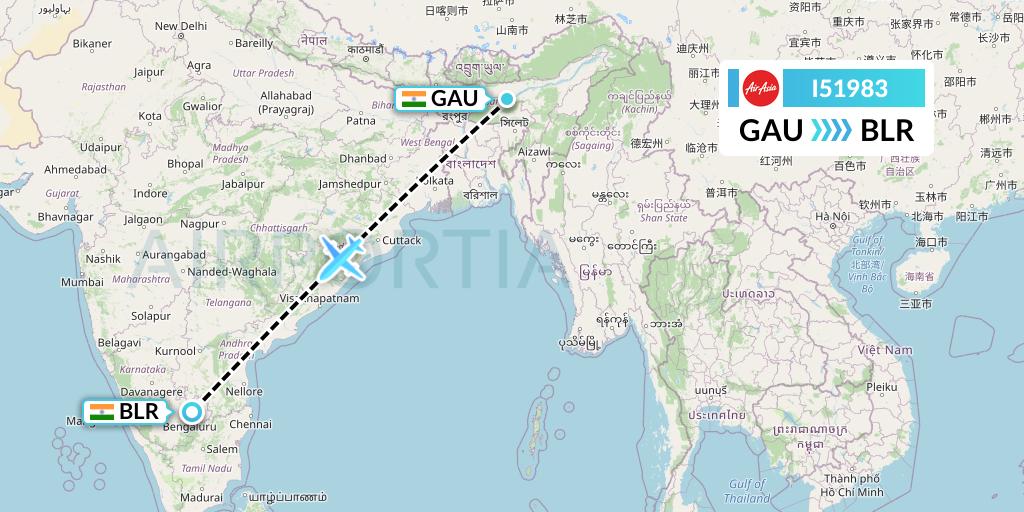 I51983 Flight Status AirAsia India Guwahati to Bangalore (IAD1983)