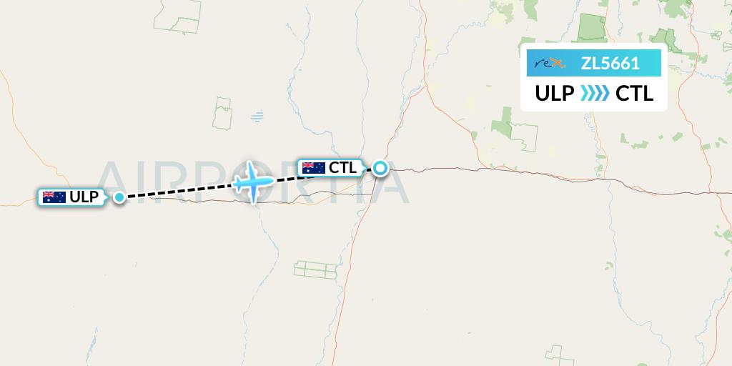 ZL5661 Regional Express Flight Map: Australia to Charleville