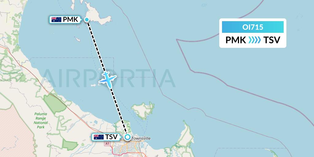 OI715 Hinterland Aviation Flight Map: Palm Island to Townsville