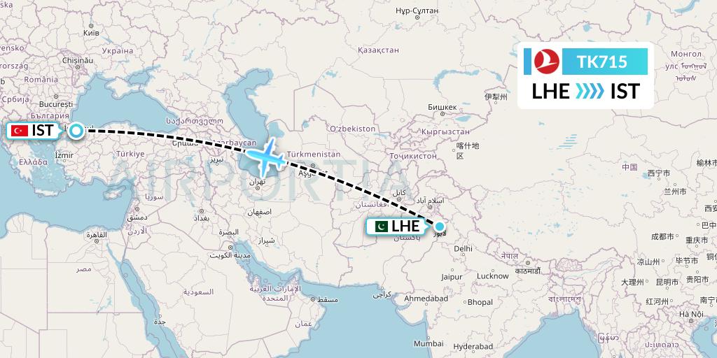 TK715 Flight Status Turkish Airlines Lahore to Istanbul (THY715)