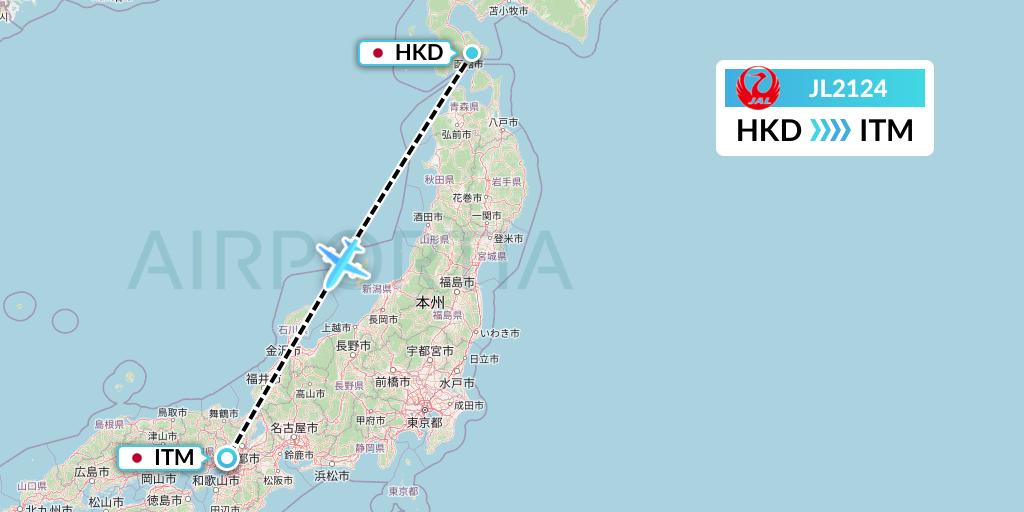 JL2124 Flight Status Japan Airlines Hakodate to Osaka (JAL2124)