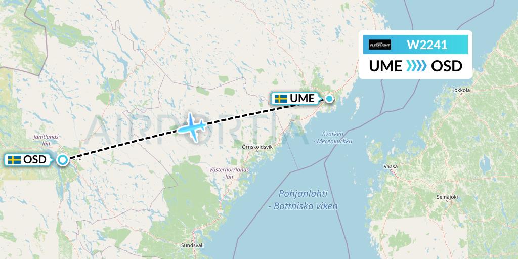 W2241 Flex Flight Flight Map: Umea to Ostersund