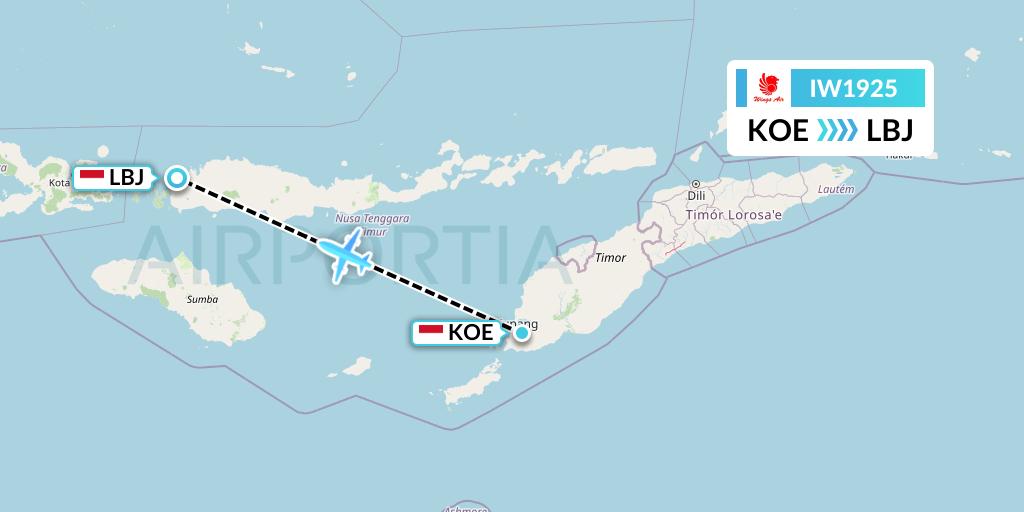 IW1925 Flight Status Wings Air: Kupang to Labuan Bajo (WON1925)