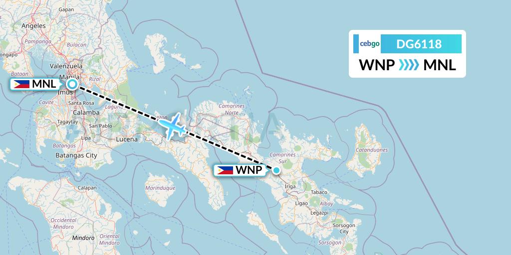 DG6118 Cebgo Flight Map: Naga to Manila