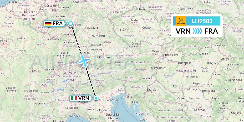 LH9503 Lufthansa Flight Map: Verona to Frankfurt