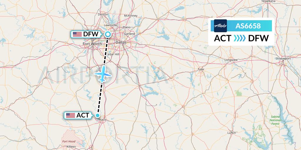 AS6658 Flight Status Alaska Airlines Waco to Dallas (ASA6658)