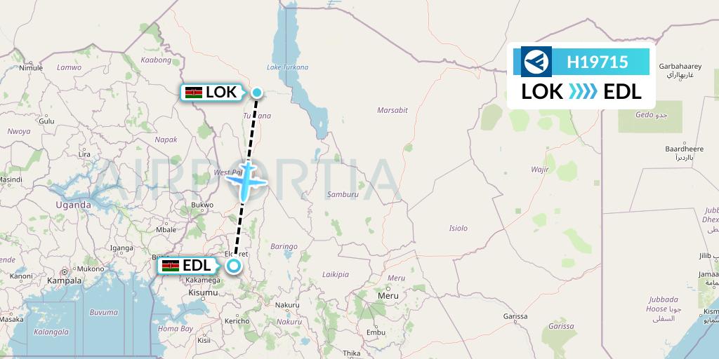 H19715 Hahn Air Systems Flight Map: Lodwar to Eldoret