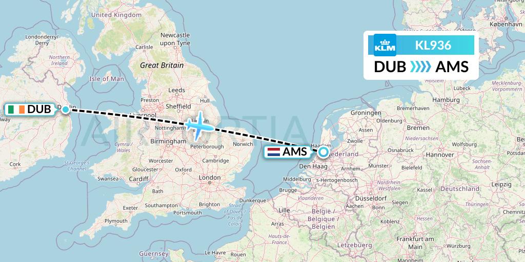 KL936 Flight Status KLM Dublin to Amsterdam (KLM936)