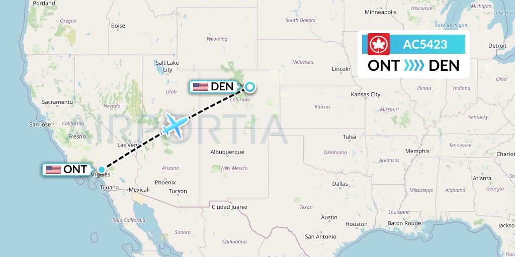 AC5423 Air Canada Flight Map: Ontario to Denver
