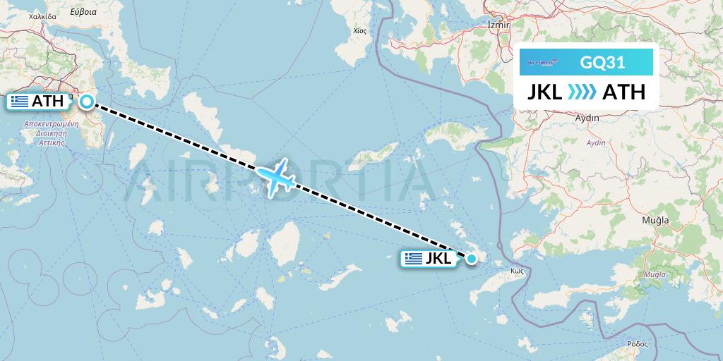 GQ31 Flight Status Sky Express (Greece) Kalymnos to Athens (SEH31)