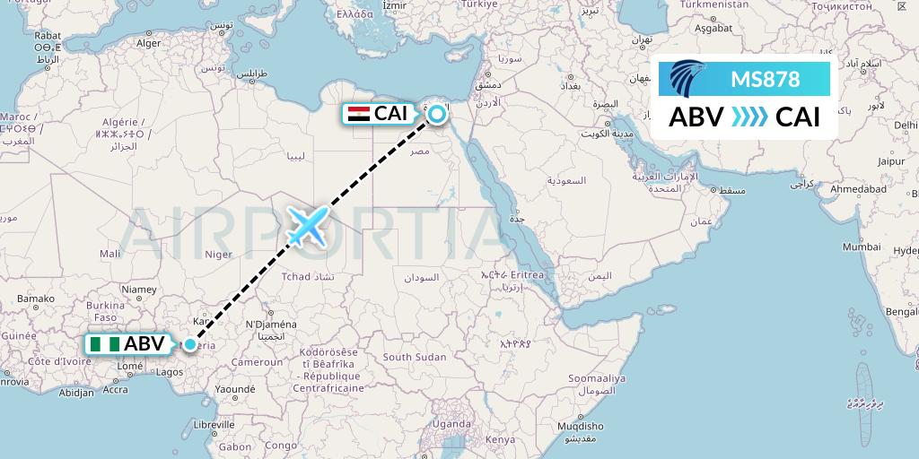 MS878 Flight Status EgyptAir: Abuja to Cairo (MSR878)