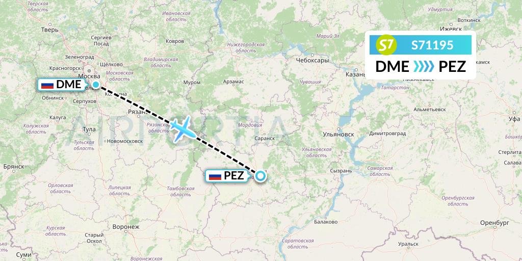 S71195 Flight Status S7 Airlines Moscow to Penza (SBI1195)