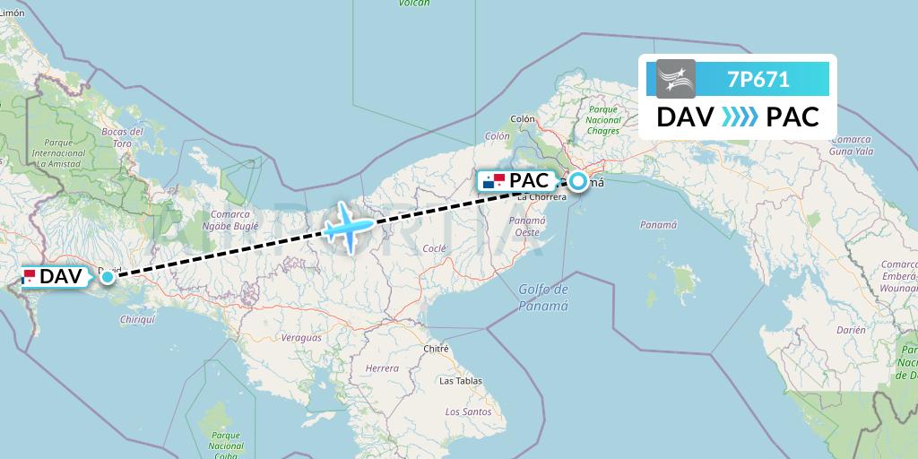 7P671 Air Panama Flight Map: David to Panama City