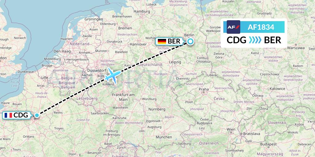 Wie Lange Fliegt Man Von Berlin Nach Paris AF1834 Flight Status Air France: Paris to Berlin (AFR1834)