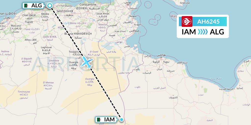 AH6245 Air Algerie Flight Map: Amenas to Algiers