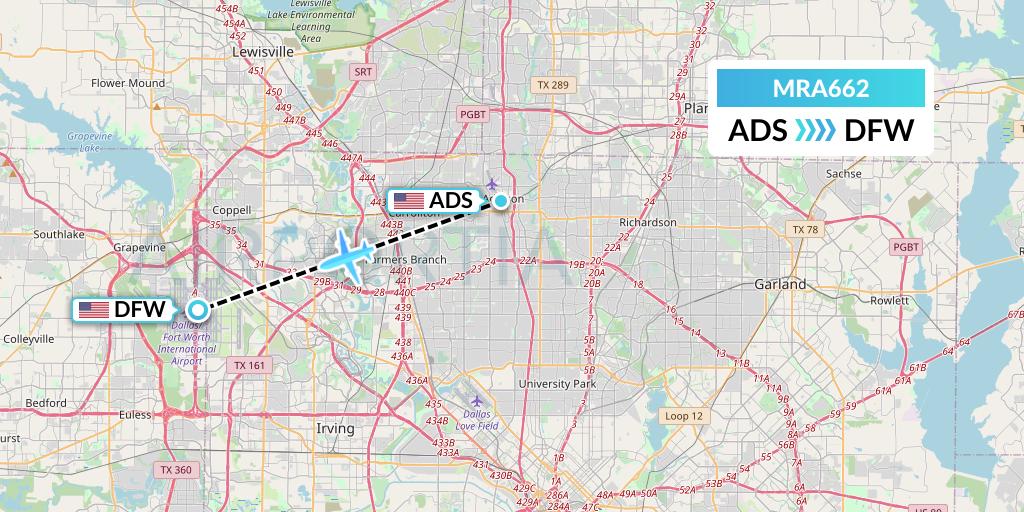 MRA662 Martinaire Flight Map: Dallas to Dallas