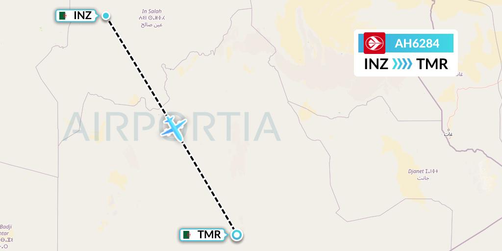 AH6284 Air Algerie Flight Map: In Salah to Tamanrasset