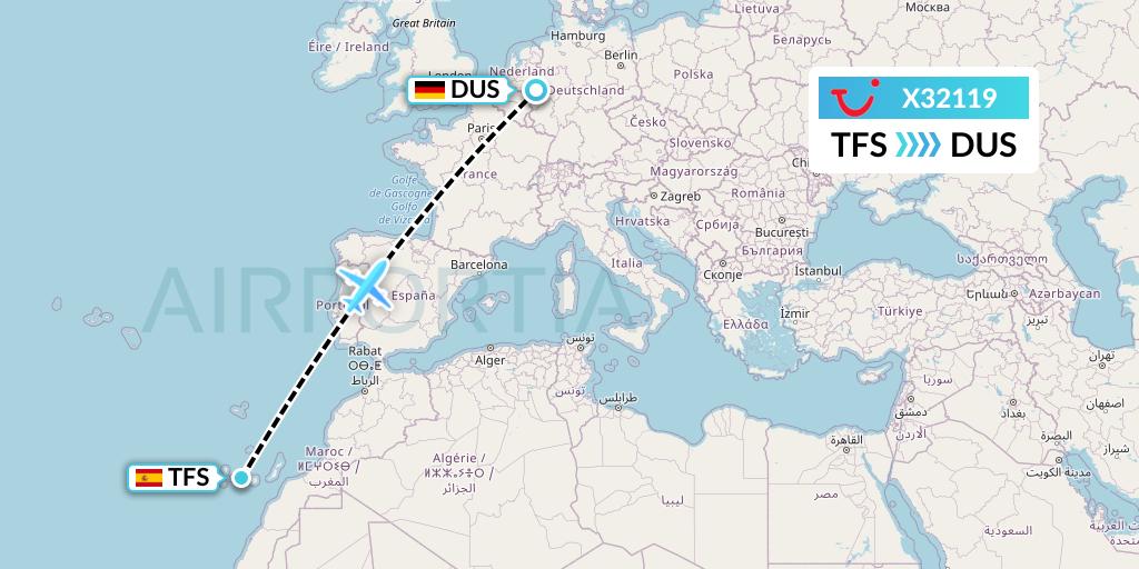 Ankunft Flug Von Teneriffa Nach Düsseldorf