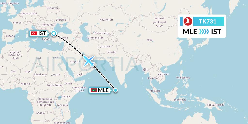 TK731 Flight Status Turkish Airlines Male to Istanbul (THY731)