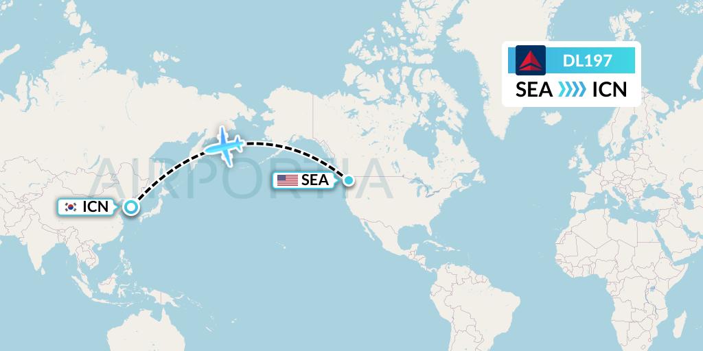 DL197 Flight Status Delta Air Lines Seattle to Seoul (DAL197)