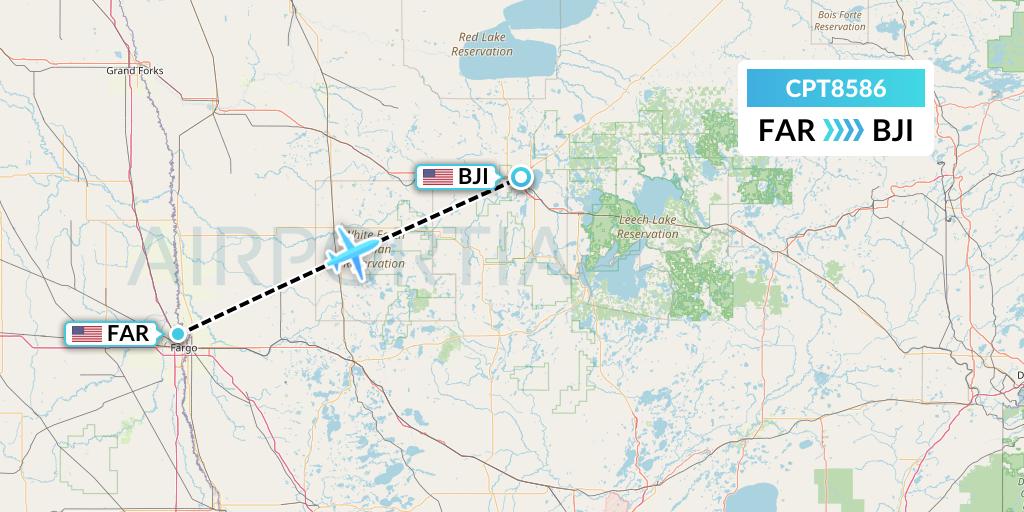 CPT8586 Corporate Air Flight Map: Fargo to Bemidji