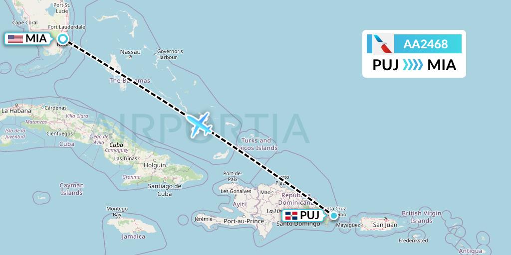AA2468 Flight Status American Airlines Punta Cana to