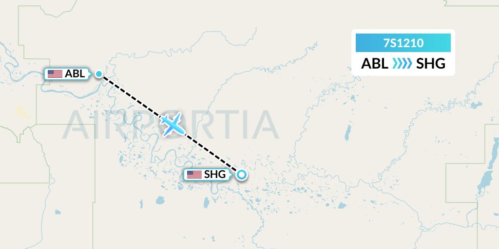 7S1210 Ryan Air (USA) Flight Map: Ambler to Shungnak