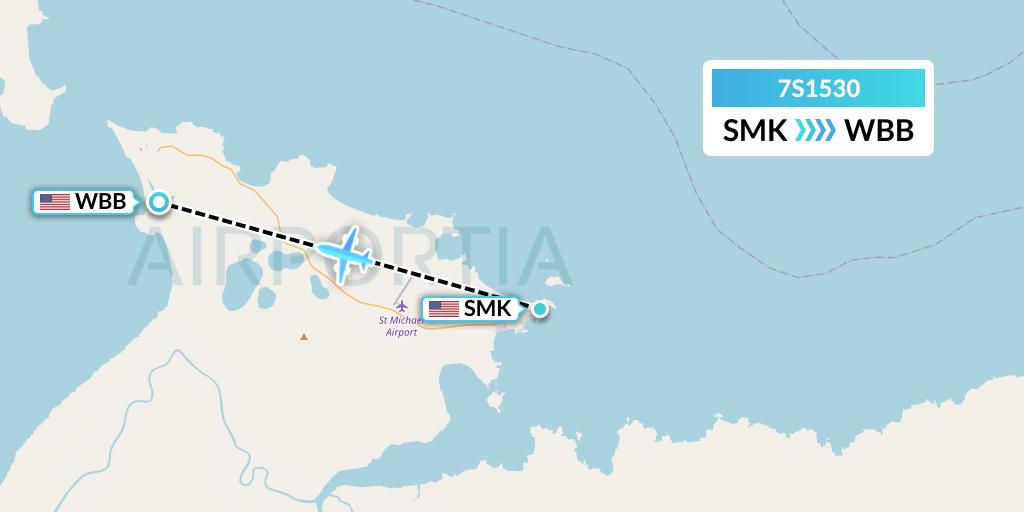 7S1530 Ryan Air (USA) Flight Map: St Michael to Stebbins