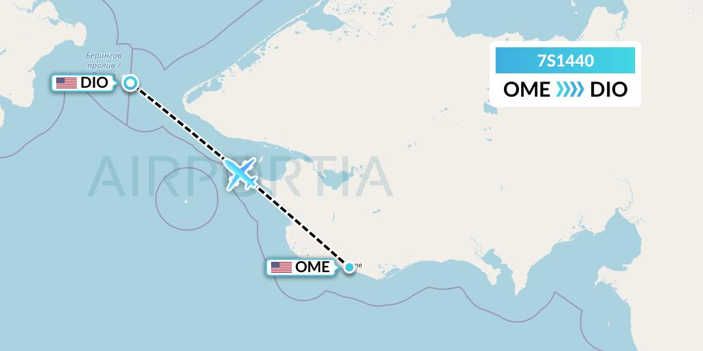 7S1440 Ryan Air (USA) Flight Map: Nome to Diomede Island