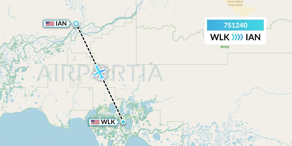 7S1240 Ryan Air (USA) Flight Map: Selawik to Kiana