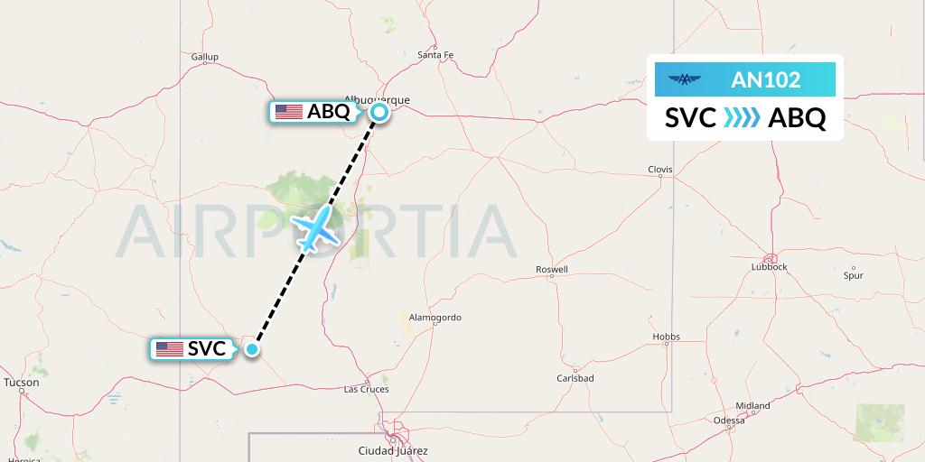 AN102 Advanced Air Flight Map: Silver City to Albuquerque