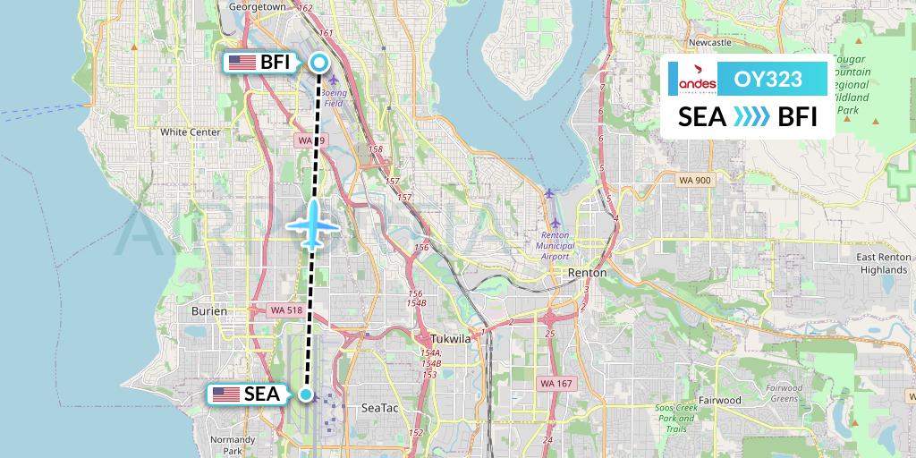 OY323 Omni Air International Flight Map: Seattle to Seattle