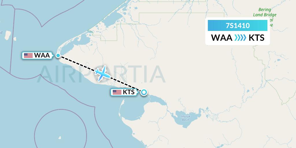 7S1410 Ryan Air (USA) Flight Map: Wales to Brevig Mission