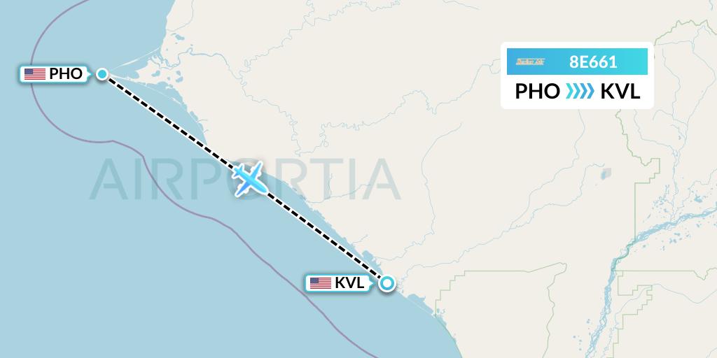 8E661 Bering Air Flight Map: Point Hope to Kivalina