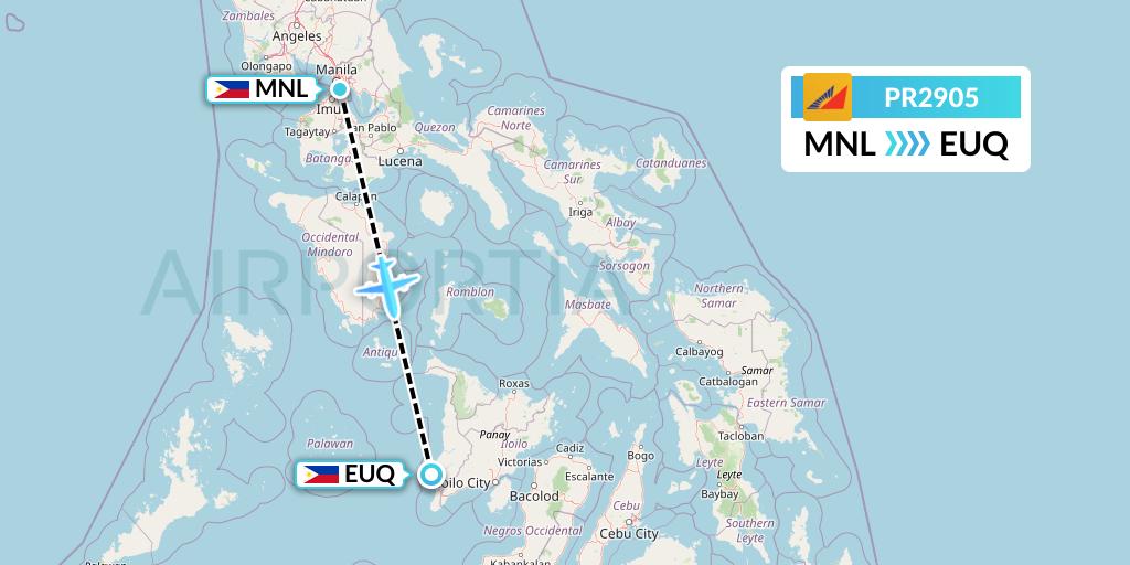 PR2905 Philippine Airlines Flight Map: Manila to San Jose