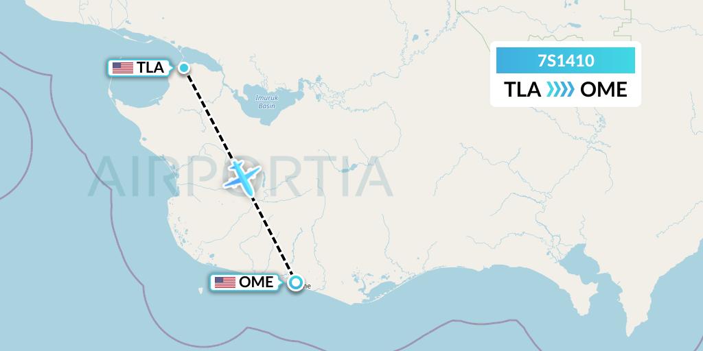 7S1410 Ryan Air (USA) Flight Map: Teller to Nome
