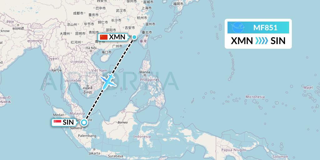 MF851 Flight Status Xiamen Airlines Xiamen To Singapore CXA851 mf851-flight-status-xiamen-airlines-xiamen-to-singapore-cxa851