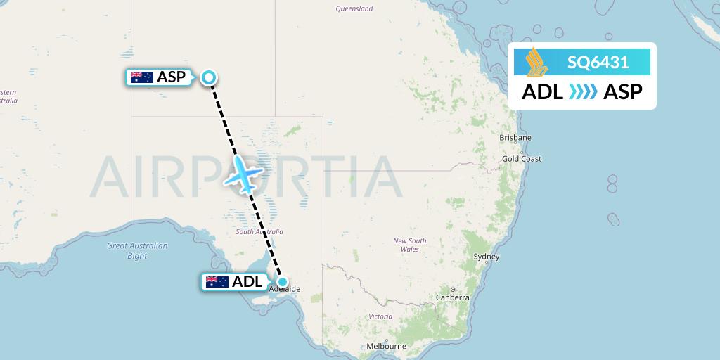 SQ6431 Flight Status Singapore Airlines Adelaide to Alice Springs