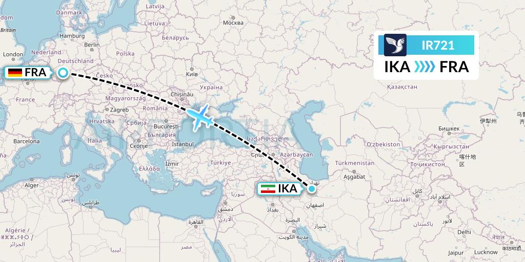 Flug Von Frankfurt Nach Teheran Iran Air IR721 Flight Status Iran Air: Tehran to Frankfurt (IRA721)