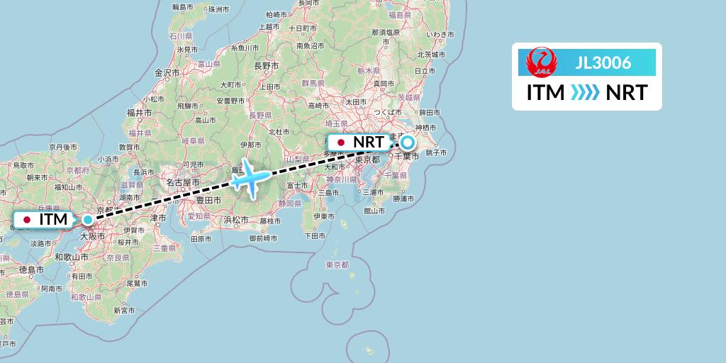 JL3006 Flight Status Japan Airlines Osaka to Tokyo (JAL3006)
