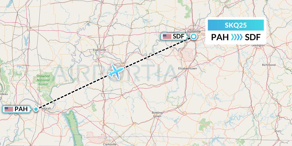 SKQ25 Labcorp Flight Map: Paducah to Louisville