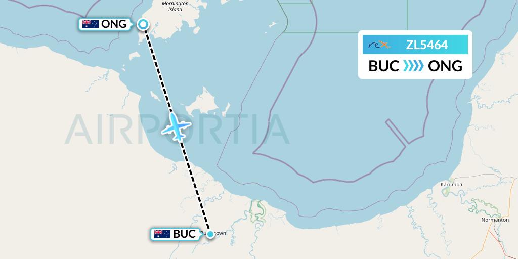 ZL5464 Regional Express Flight Map: Australia to Mornington